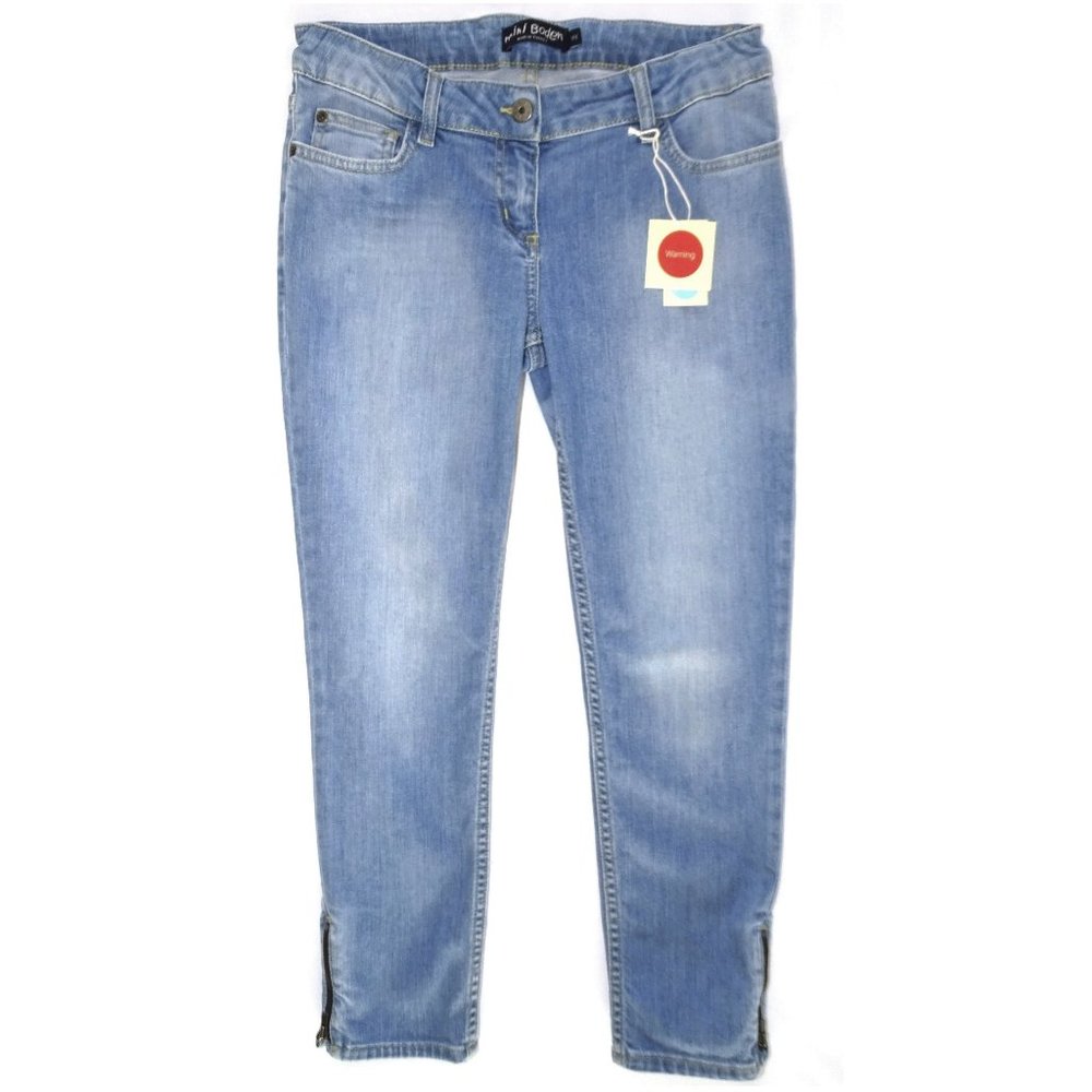 NWT Mini Boden girls skinny Capri blue jeans size 14Y
